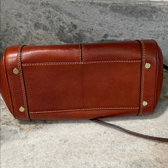 Gianni Conti Chestnut Leather Satchel with Gold Hardware - Picture 5 of 6